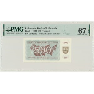 Lithuania, 500 Talonas 1992 -PMG 67 EPQ