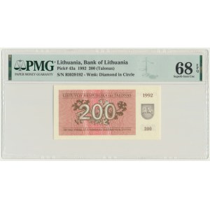 Lituanie, 200 talonas 1992 - PMG 68 EPQ
