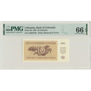 Lithuania, 10 Talonas 1992 - PMG 66 EPQ