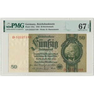 Germany, 50 Reichsmark 1933 - PMG 67 EPQ