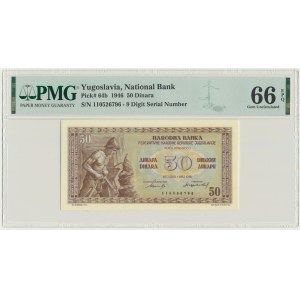 Yugoslavia, 50 Dinara 1946 - PMG 66 EPQ