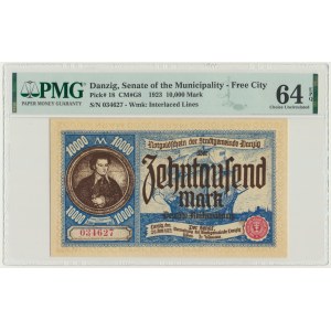 Danzig, 10.000 Mark 1923 - PMG 64 EPQ