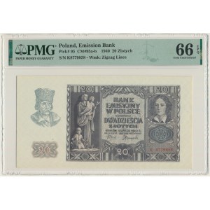 20 złotych 1940 - K - PMG 66 EPQ