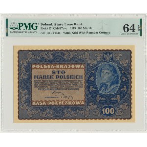 100 marek 1919 - IJ Serja J - PMG 64 EPQ