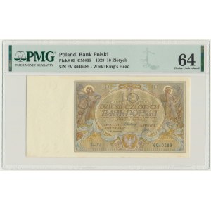 10 złotych 1929 - Ser. FV. - PMG 64