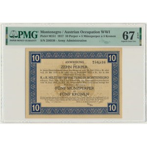 Montenegro, 10 Perper 1917 - PMG 67 EPQ