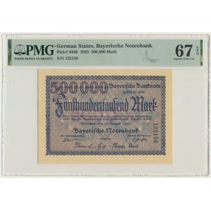Germany, Bayern, 500.000 Mark 1923 - PMG 67 EPQ