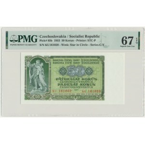 Czechoslovakia, 50 Korun 1953 - PMG 67 EPQ