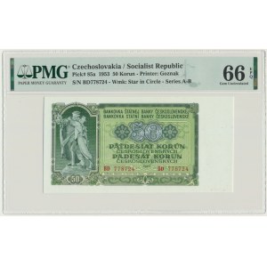 Czechoslovakia, 50 Korun 1953 - PMG 66 EPQ
