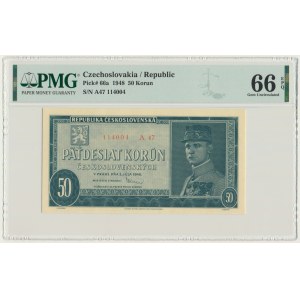Czechoslovakia, 50 Korun 1948 - PMG 66 EPQ