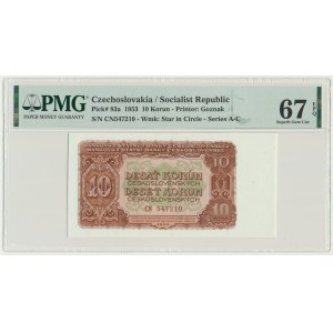 Czechoslovakia, 10 Korun 1953 - PMG 67 EPQ