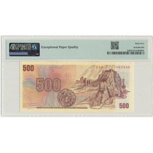 République tchèque, 500 couronnes 1993 (1973) - avec timbre - PMG 65 EPQ