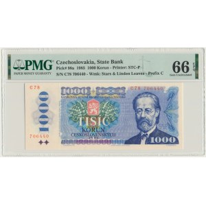 Czechoslovakia, 1.000 Korun 1985 - PMG 66 EPQ