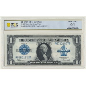 USA, Silver Certificate, 1 Dollar 1923 - Speelman & White - PCGS 64