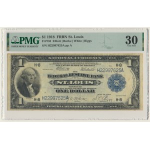 USA, St. Louis, 1 Dollar 1918 - Elliott & Burke & White & Biggs - PMG 30