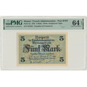 Memel (Klaipeda), 5 Mark 1922 - PMG 64 EPQ