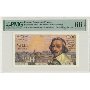 France, 1 000 francs 1957 - Richelieu - PMG 66 EPQ