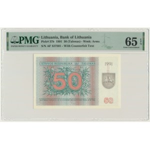 Litva, 50 talonas 1991 - s doložkou - PMG 65 EPQ