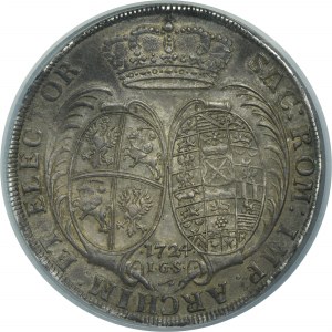 August II the Strong, Thaler Dresden 1724 IGS - NGC MS62