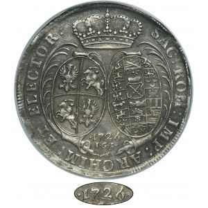 August II Silný, Thaler Drážďany 1726 IGS - NGC AU58 - VELMI ZRADKÉ