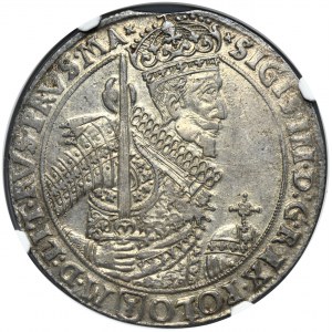 Sigismund III Vasa, Thaler Bromberg 1628 II - NGC AU55 - VERY RARE