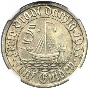 Free City of Danzig, 5 gulden 1935 - NGC MS63