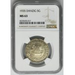 Free City of Danzig, 5 gulden 1935 - NGC MS63