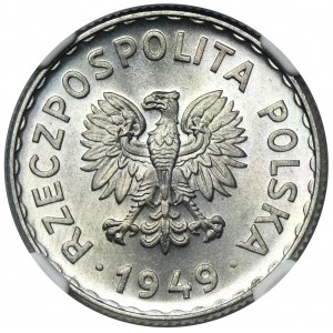1 złoty 1949 Aluminium - NGC MS66