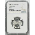 1 złoty 1949 Aluminium - NGC MS66