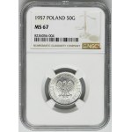 50 groszy 1957 - NGC MS67