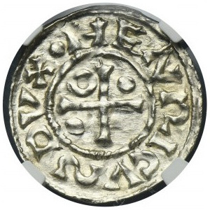 Allemagne, Bavière, Ratisbonne, Henri II le carrier, Denier - NGC MS63