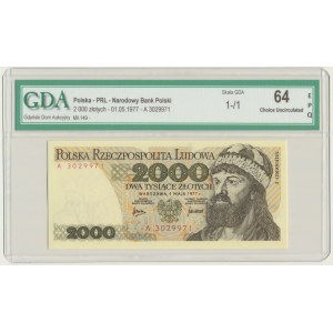 2.000 złotych 1977 - A - GDA 64 EPQ - pierwsza seria