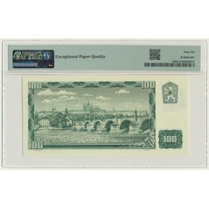 Czech Republik, 100 Korun 1961 (1993) - with stamp - PMG 66 EPQ