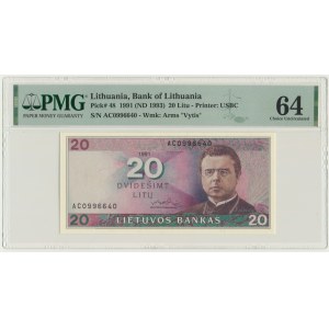Lithuania, 20 Litu 1991 - PMG 64