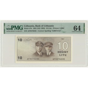 Lithuania, 10 Litu 1991 - AF - PMG 64