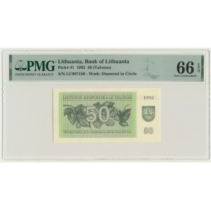 Lithuania, 50 Talonas 1992 -PMG 66 EPQ