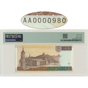 Lithuania, 50 Litu 2003 - AA 0000980 - PMG 64 - low serial number