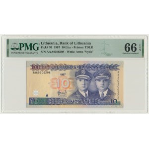 Lithuania, 10 Litu 1997 - AAA - PMG 66 EPQ