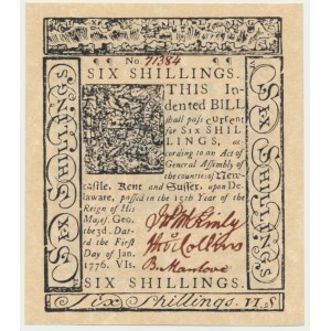 États-Unis, 6 shillings 1776 - COPIE