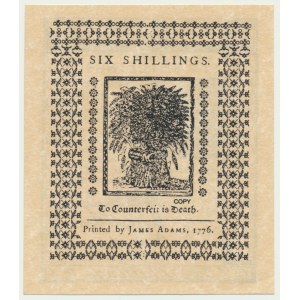 États-Unis, 6 shillings 1776 - COPIE