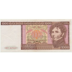 Szwecja, 1.000 koron 1977