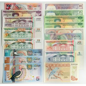 Surinam, set of 17 banknotes