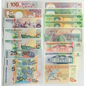 Surinam, set of 17 banknotes