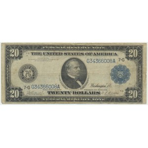 USA, Blue Seal, Chicago, 20 Dollars 1914 - Burke & Houston
