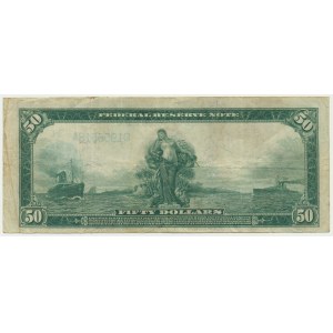 États-Unis, Sceau bleu, Philadelphie, 50 $ 1914 - White &amp; Mellon
