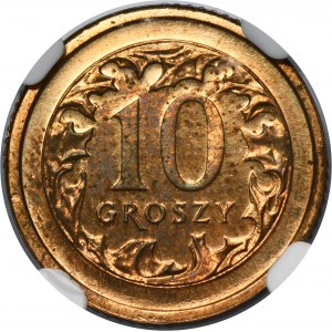 PRÓBA BRĄZ, 10 groszy 2006 - NGC MS63 RB - BARDZO RZADKIE