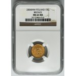 PRÓBA BRĄZ, 10 groszy 2006 - NGC MS63 RB - BARDZO RZADKIE