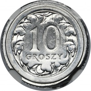 PRÓBA ALUMINIUM, 10 groszy 2005 - NGC MS64 - BARDZO RZADKIE
