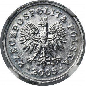 PRÓBA ALUMINIUM, 10 groszy 2005 - NGC MS64 - BARDZO RZADKIE