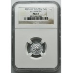 PRÓBA ALUMINIUM, 10 groszy 2005 - NGC MS64 - BARDZO RZADKIE